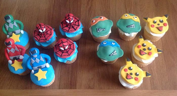 Boys character cupcakes