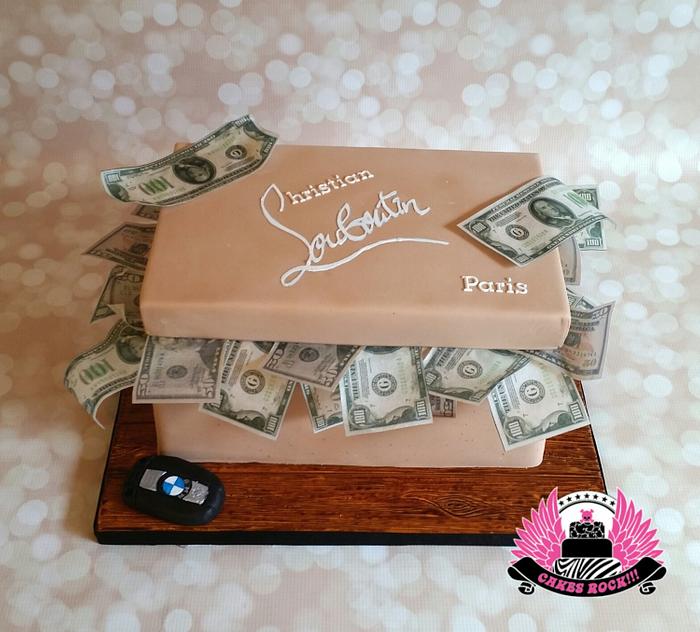 Louboutin Shoebox Money Cake