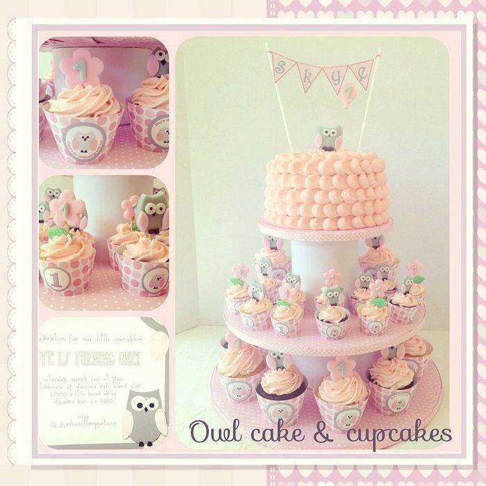 Owl Cakes & Cupcakes tower