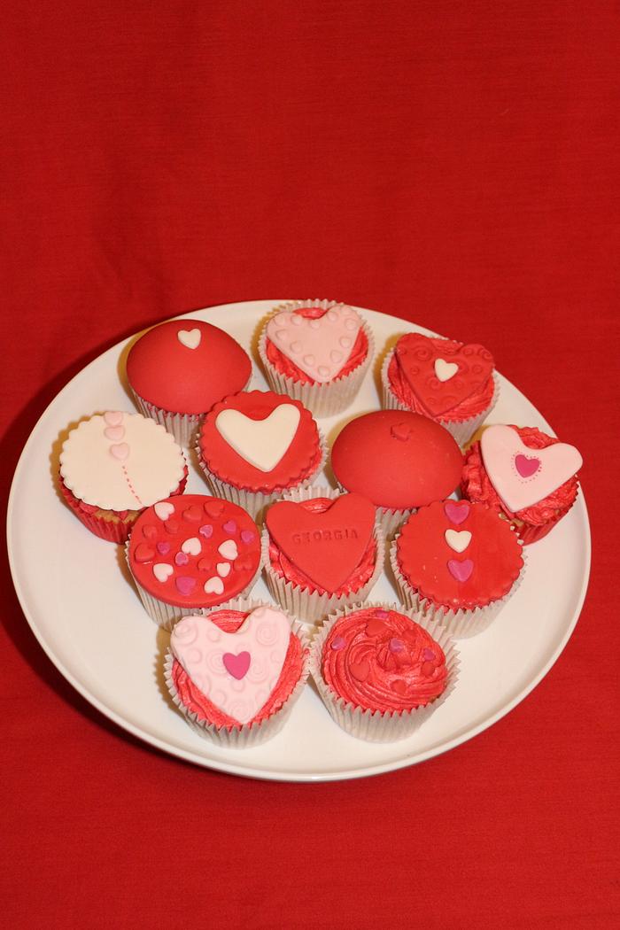 St Valentine's cupcakes