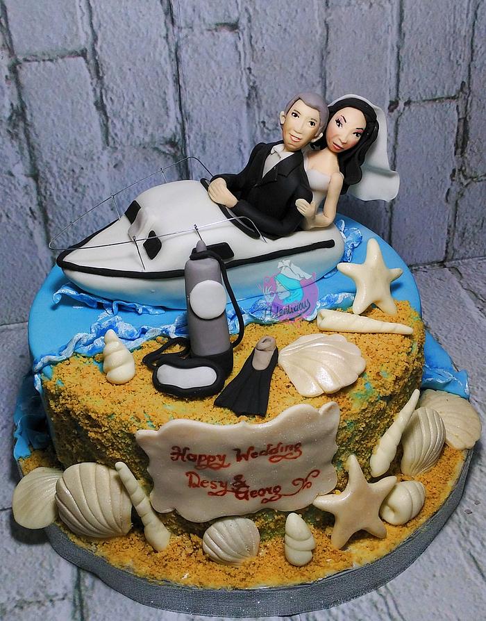 Diving Wedding Cake