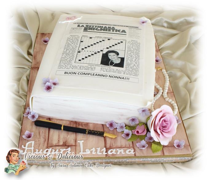 Crossword cake for grandmother Liliana
