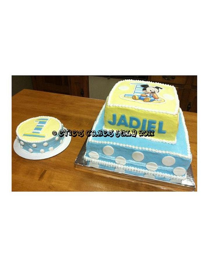 Mickey Mouse Cake W/Smash Cake