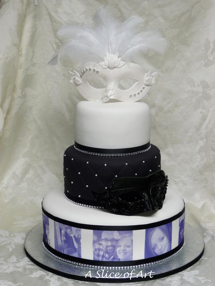 Mask wedding cake