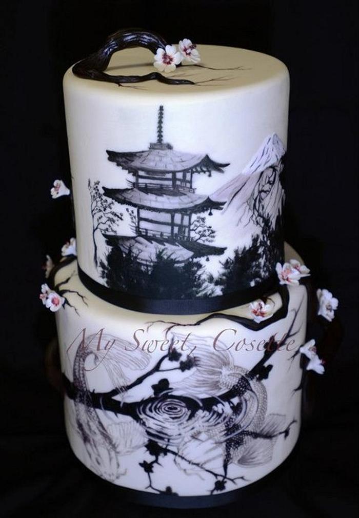 Japanese themed cake