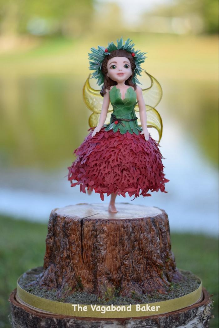 Wood Fairy on a Tree Stump