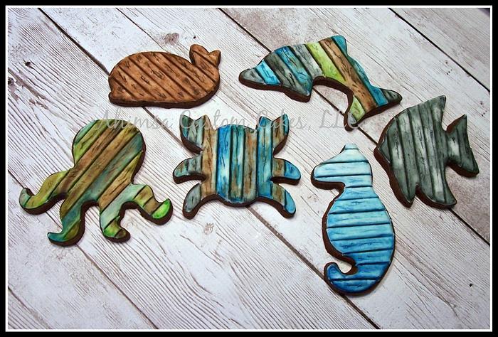 Wood Plank Sea Creature cookies