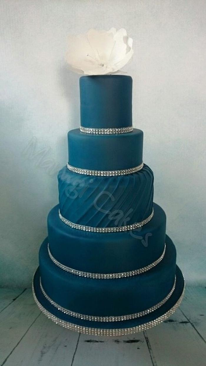 Midnight Blue Wedding Cake