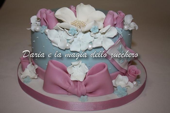 Flowers cake shabby chic