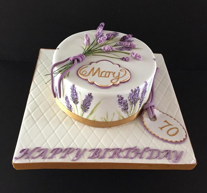 Lavender painted birthday cake