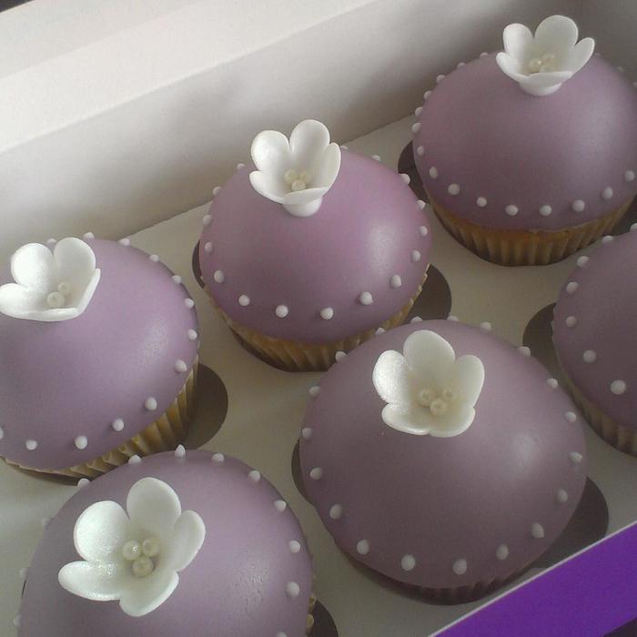 Purple domed cupcakes.