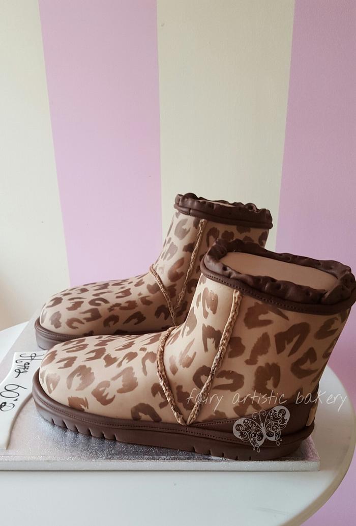 leopard print ugg boots cake 
