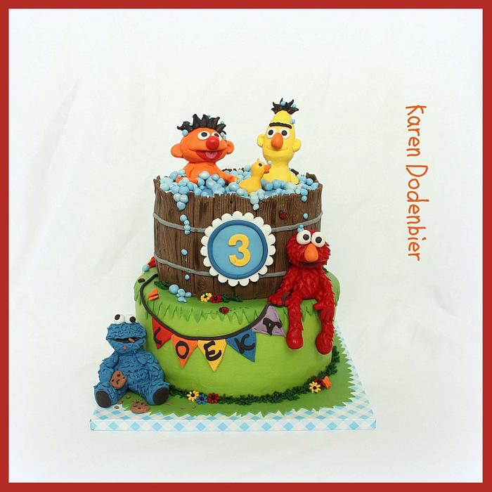 Ernie and Bert birthday cake.