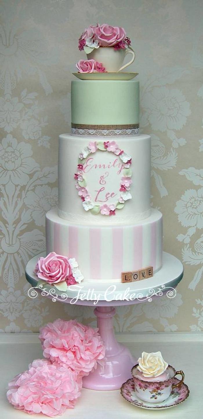 Teacup and Roses Wedding Cake