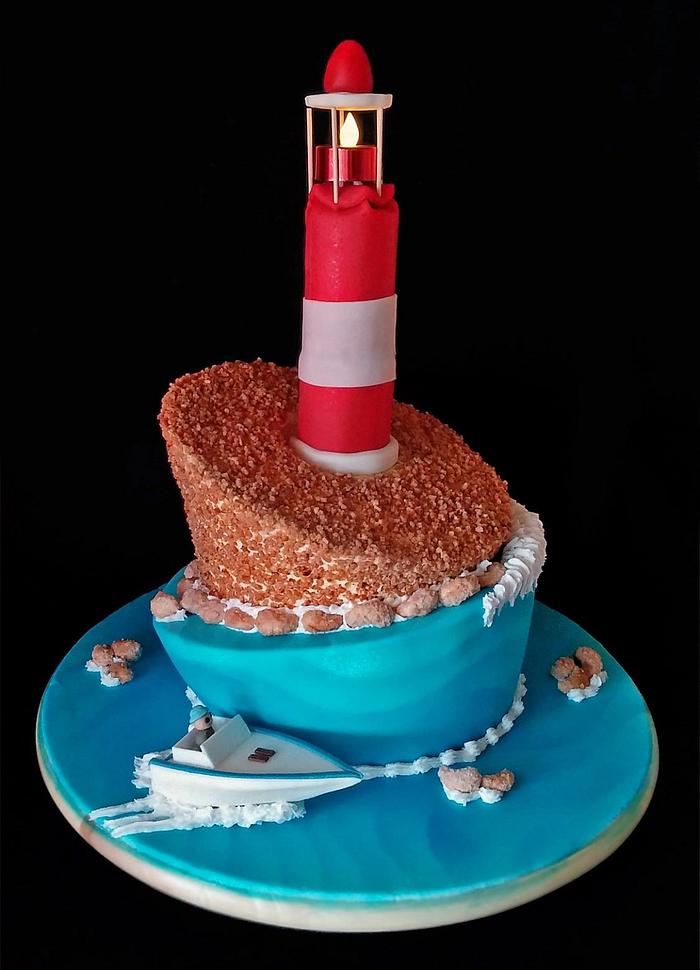 topsy turvy island cake