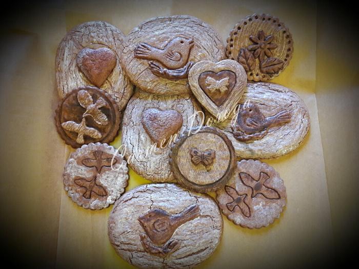 Wood effect rustic cookies