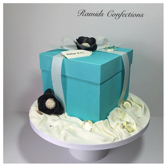 Contemporary Tiffany Box Cake