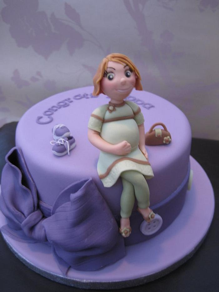 Purple baby shower cake