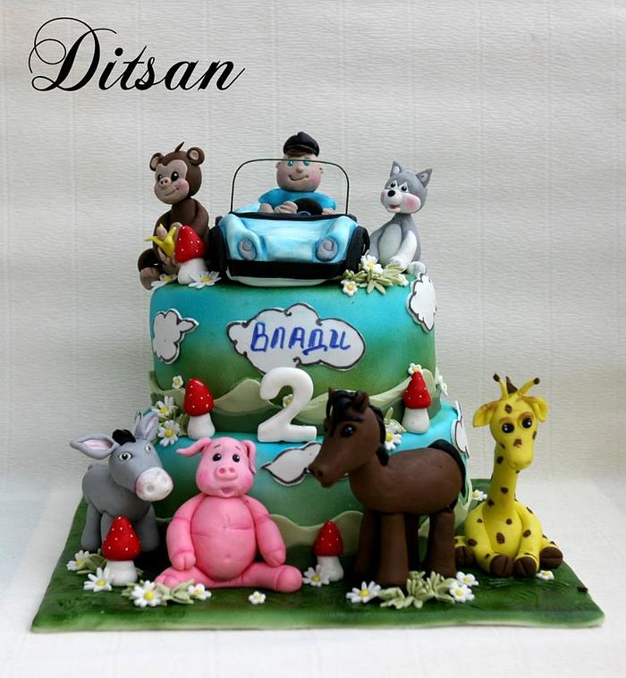 cake with animals