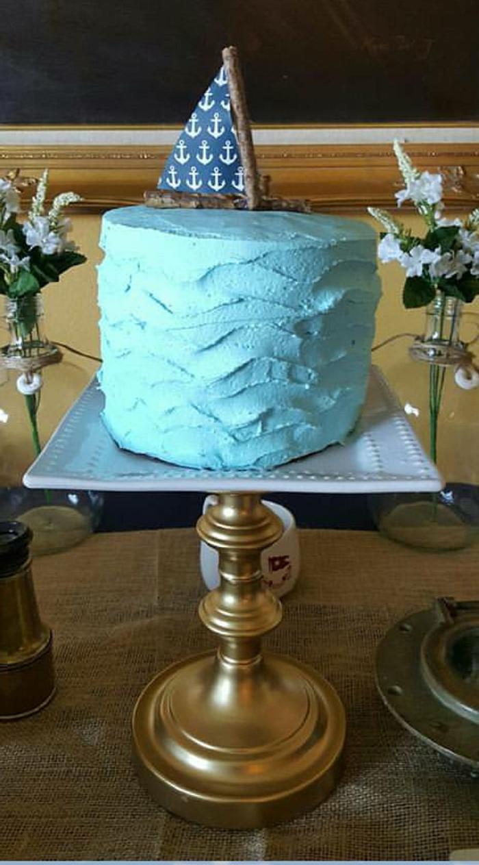 Buttercream stucco wave effect cake