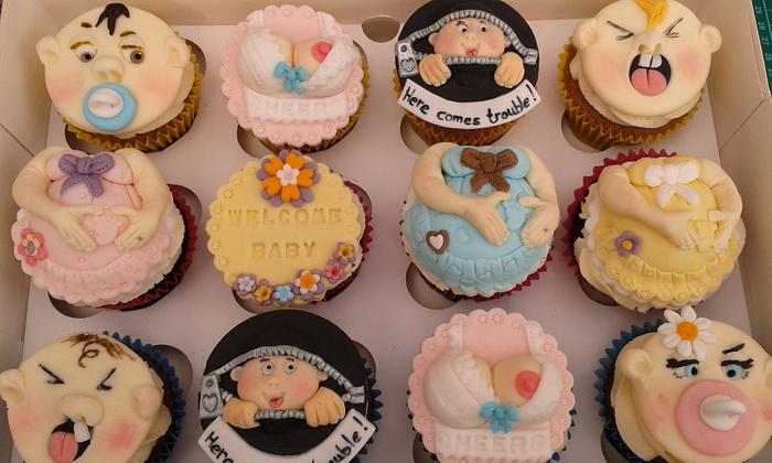 Cheeky Baby shower cupcakes