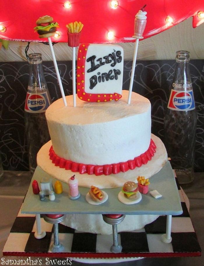 50's Diner Birthday Cake