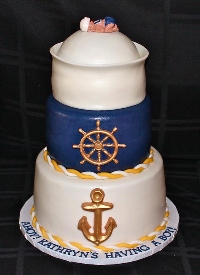 Nautical Baby Shower Cake 