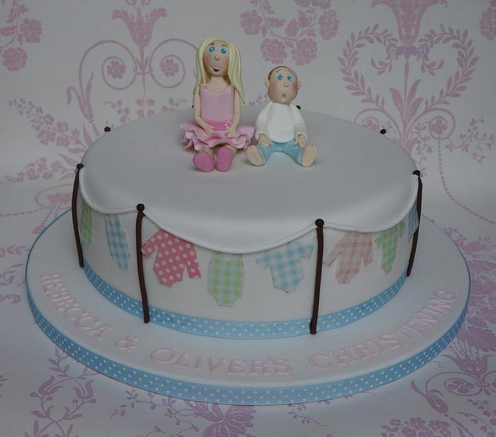 Christening Cake for Rebecca & Oliver