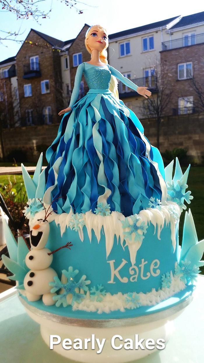 Elsa/ Frozen Doll Cake