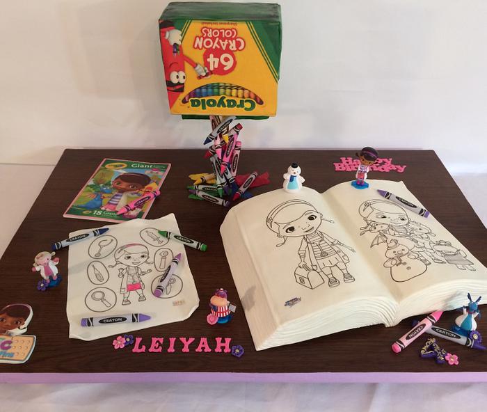 Doc Mcstuffins coloring book cake