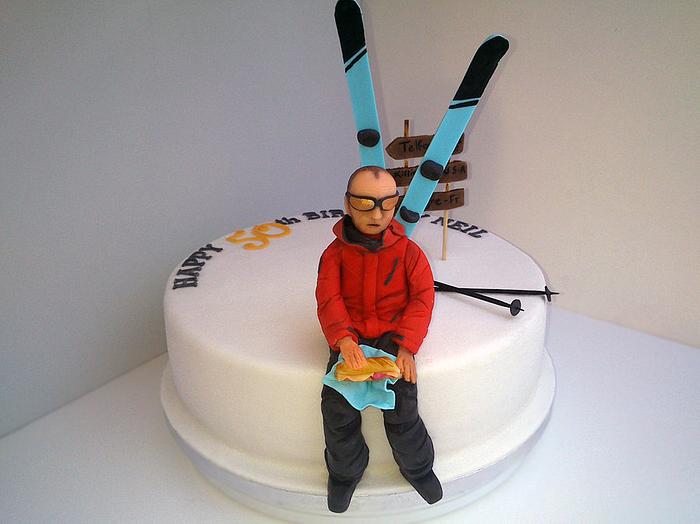 Neil's 50th birthday ski cake.