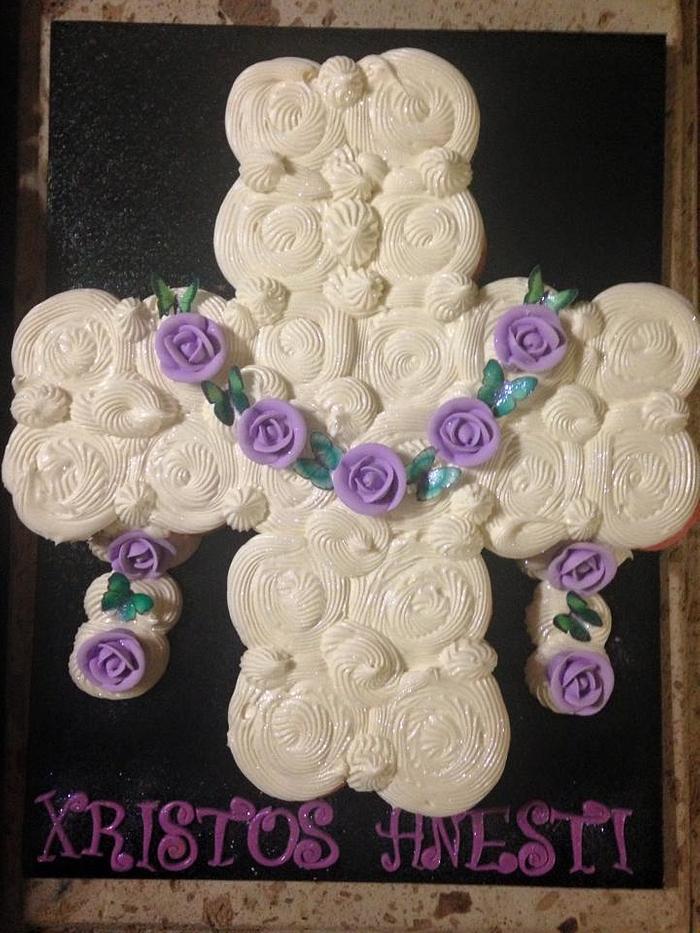 Easter cross cupcake cake