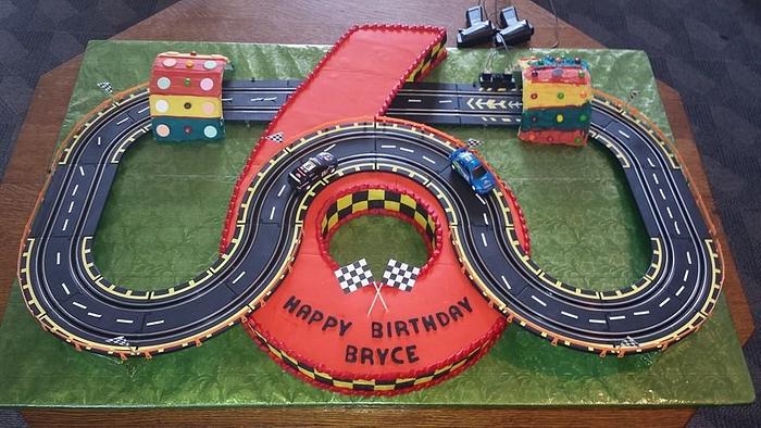 Big 6 Race Car Cake 