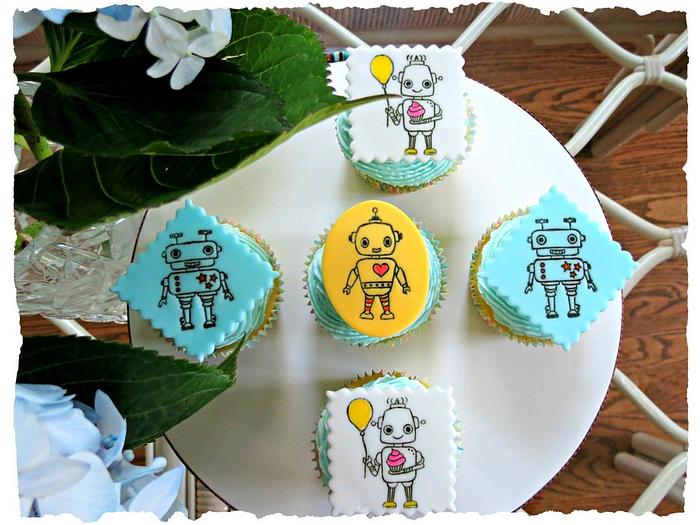Robot Cupcakes from tutorial