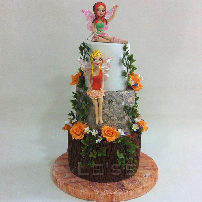 fairy cake, winx cake