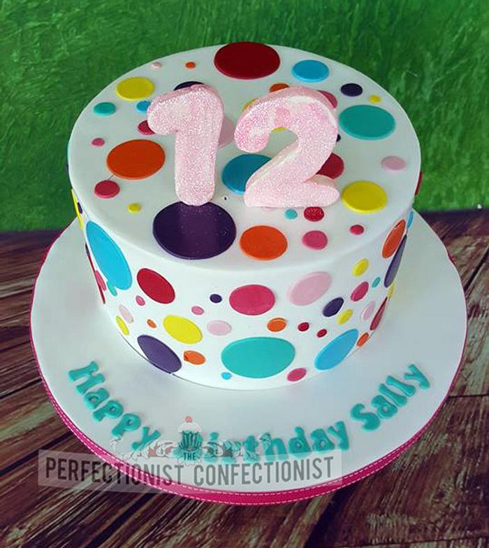 Sally - Dotty 12 Birthday Cake