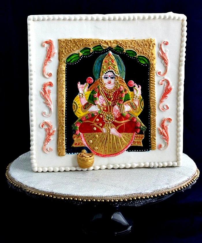 Tanjore painting on cake