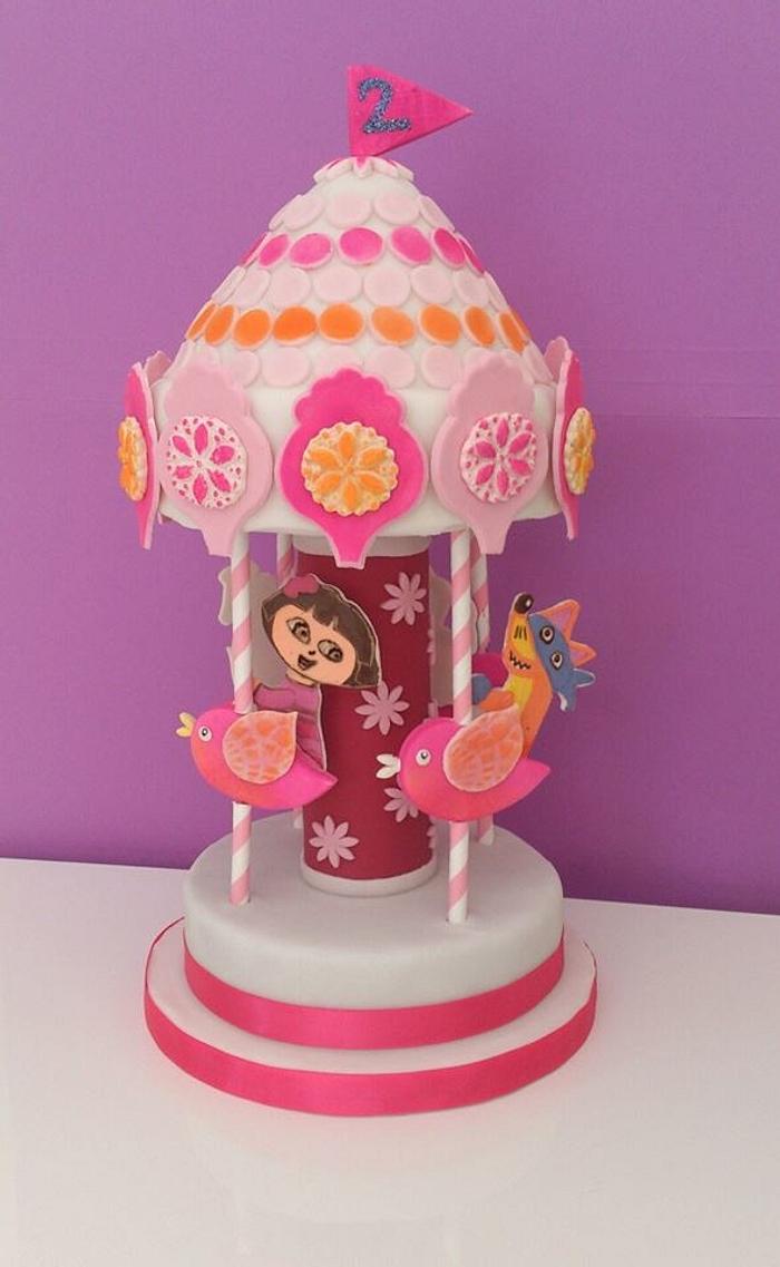 Dora Carousel Cake Topper