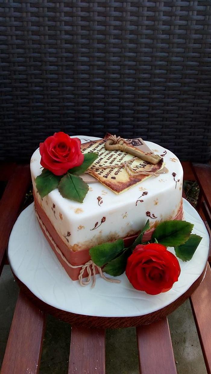 Heart Rose Cake | bakehoney.com