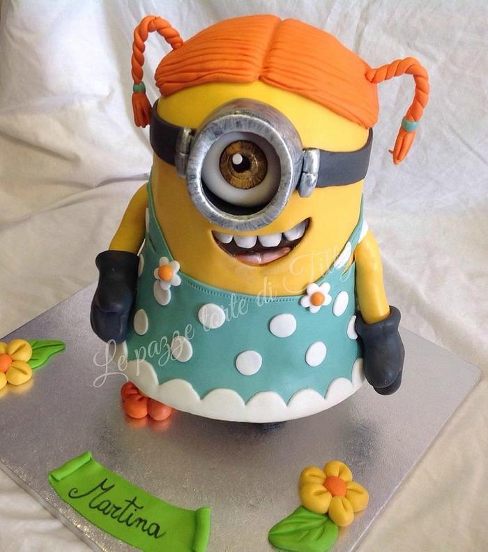 Minion girl cake 3D
