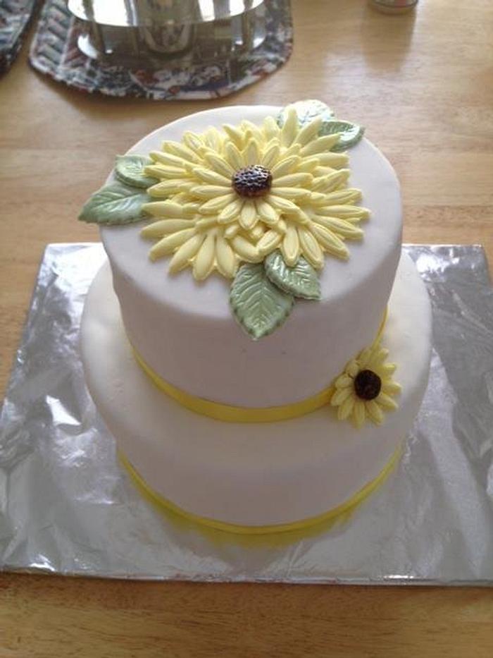 2 Tiers Sunflower Cake