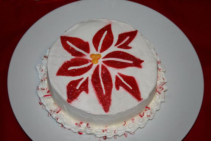 Pointsettia Holiday cake