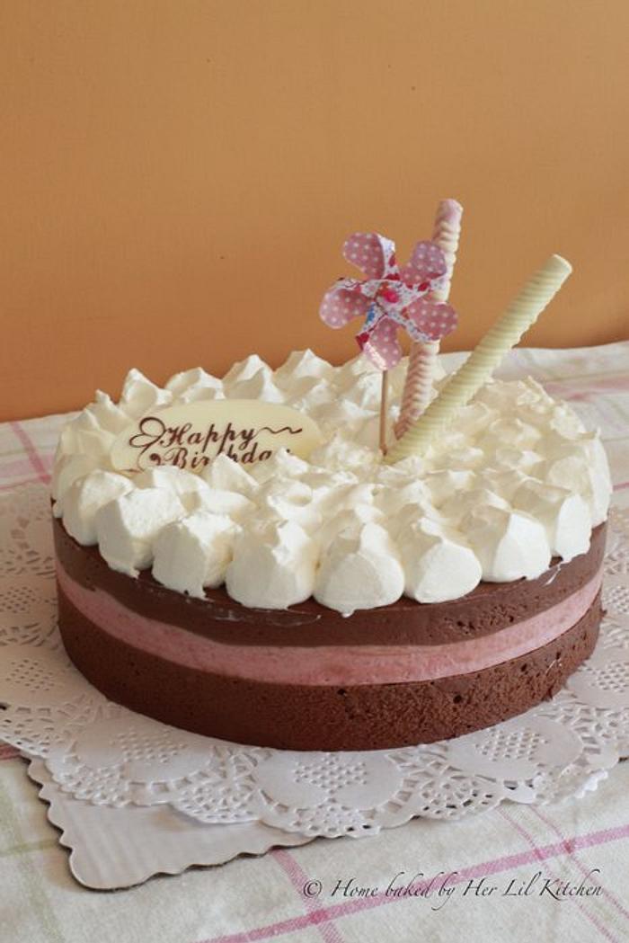 Raspberry chocolate mousse cake ~ mini version