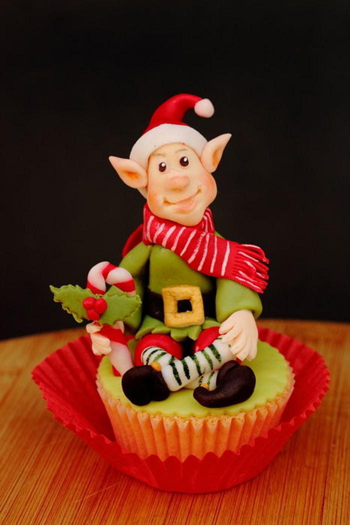 Christmas Elf cupcake