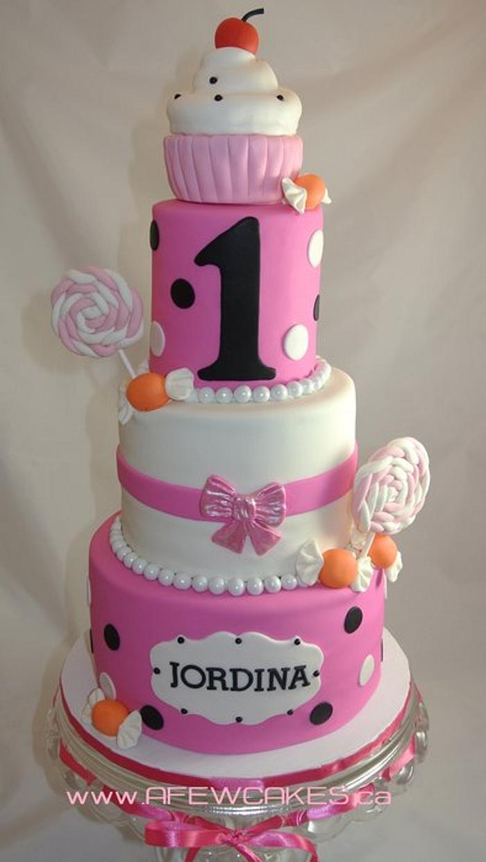 Sweets themed 1st Birthday Cake