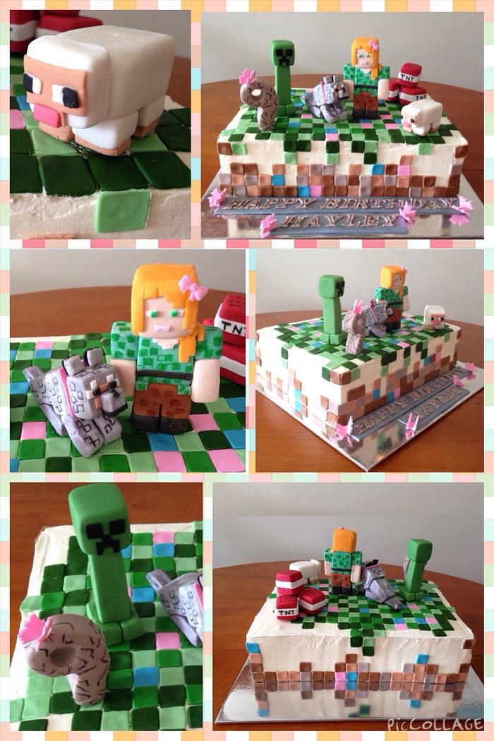 Girls Minecraft cake 