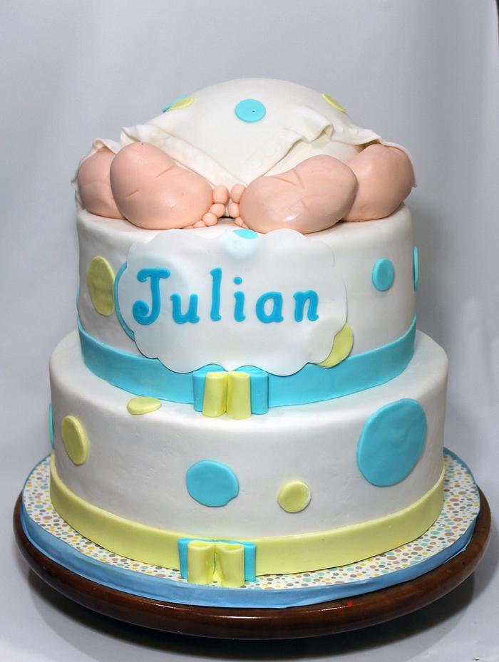 Baby shower cake with bum.