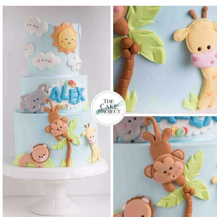 Cute animals cake
