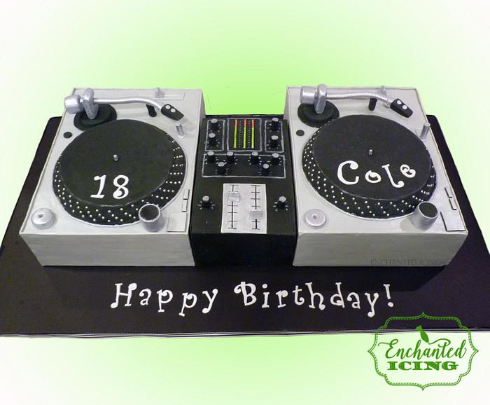 Retro DJ birthday cake