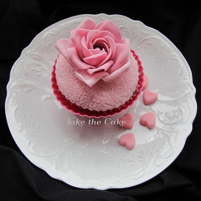 Pink Rose Cupcake